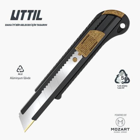 UTTIL AURA NATURA NMUK05-AN 18 mm Metal maket Bıçağı, %40 Ahşap