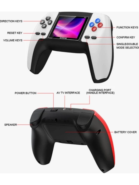 P5     Kırmızı  520 Oyunlu Mini Atari Gamebox Oyun Konsolu Atari Nintendo Gaming Kablosuz Game - 3