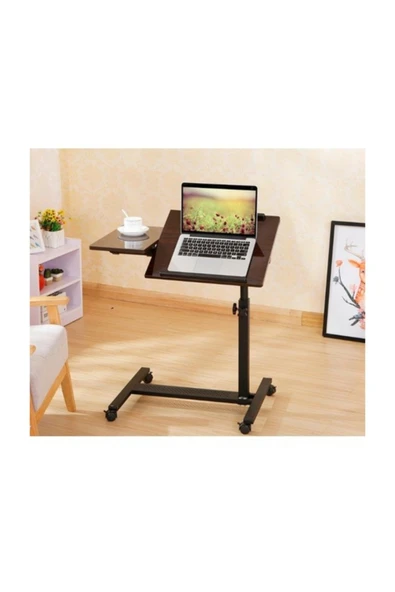 Yükseklik Eğim Ayarlı Koltuk Kenarı Mouse Bölmeli Laptop Sehpası Bilgisayar Masası - 5