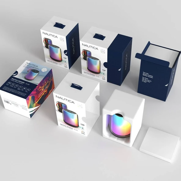 Nautica S140 LED Işıklı Taşınabilir Bluetooth Speaker Hoparlör Ses Bombası 1200Mah Siyah - 5