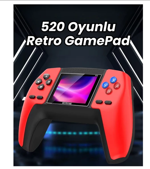 P5     Kırmızı  520 Oyunlu Mini Atari Gamebox Oyun Konsolu Atari Nintendo Gaming Kablosuz Game - 2