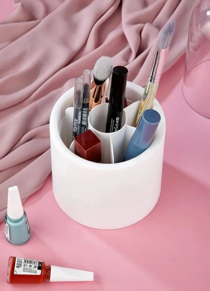 Timex Bölmeli Makyaj Organizeri Şeffaf Kapaklı Büyük Fırça Organizeri - 4