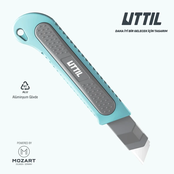 UTTIL NMUK05 Hafifletilmiş Alüminyum Gövdeli 18 mm Maket Bıçağı - 3