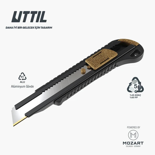UTTIL AURA NATURA NMUK05-AN 18 mm Metal maket Bıçağı, %40 Ahşap - 2