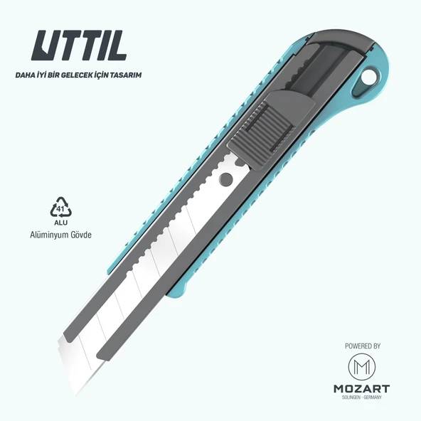 UTTIL NMUK05 Hafifletilmiş Alüminyum Gövdeli 18 mm Maket Bıçağı
