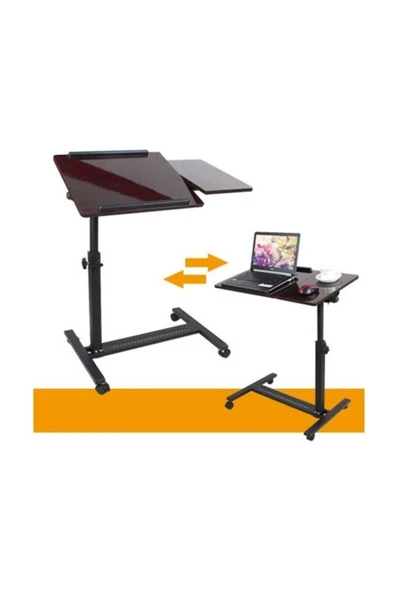 Yükseklik Eğim Ayarlı Koltuk Kenarı Mouse Bölmeli Laptop Sehpası Bilgisayar Masası - 2