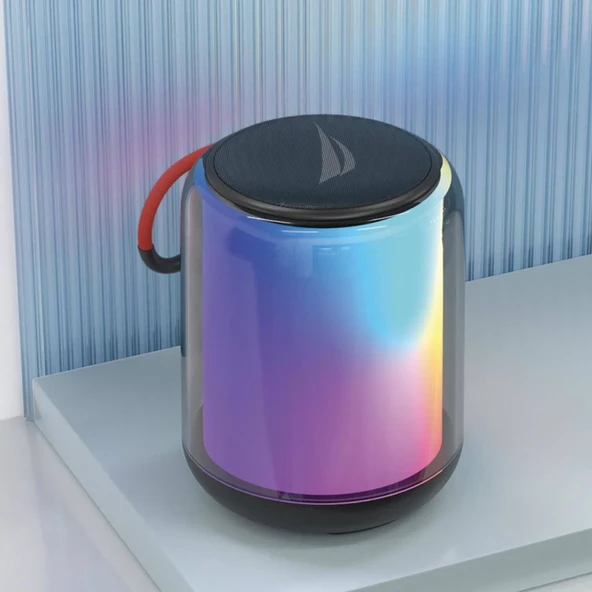 Nautica S140 LED Işıklı Taşınabilir Bluetooth Speaker Hoparlör Ses Bombası 1200Mah Siyah - 3