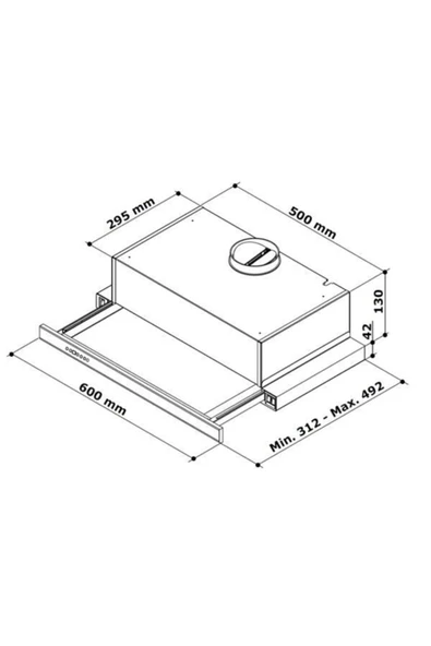 HİBSAN Çift Motorlu Sürgülü Aspiratör Inoks 8052 Bacasız - 4