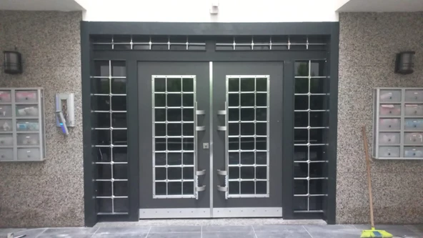 Apartman Giriş Kapısı Modelleri, Özel İmalat Antrasit Apartman Giriş Kapıları