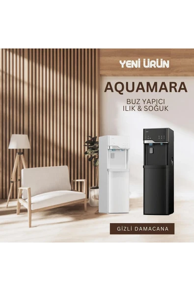 AQUAMARA Buz Makinalı Su Sebili Siyah - 3