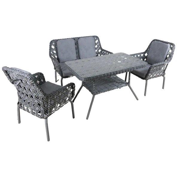 ORİON 2+1+1+MASA ANTRASİT RATTAN BAHÇE TAKIMI , BALKON TAKIMI - 2