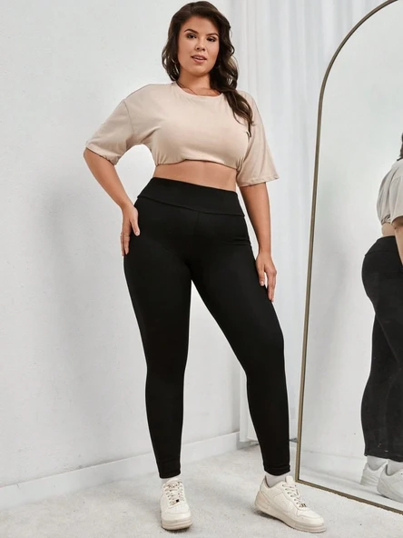 Kadın Yüksek Bel Dalgıç Spor Tayt