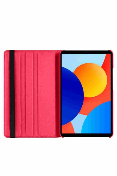 Xiaomi Redmi Pad SE Uyumlu 8.7 inç Fuchsia 360 Dönebilen Standlı Kılıf - Resim 7