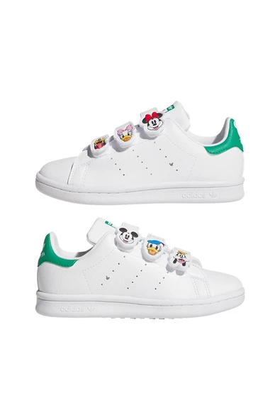 adidas Beyaz Unisex Çocuk   Sneaker STAN SMITH CF C JH7439 - Resim 10