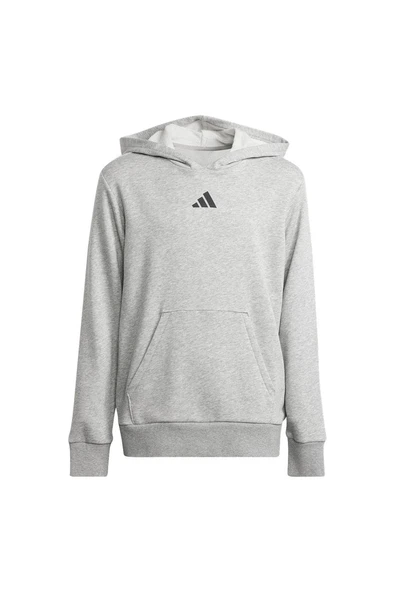 adidas Unisex Çocuk  Gri  Sweatshirt J SMI HOODIE JD3288 - Resim 9