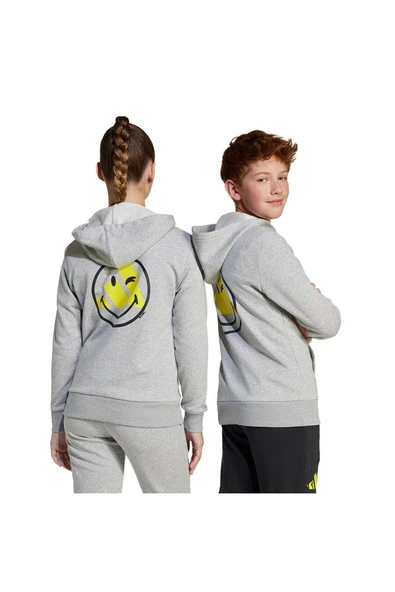adidas Unisex Çocuk  Gri  Sweatshirt J SMI HOODIE JD3288 - Resim 6