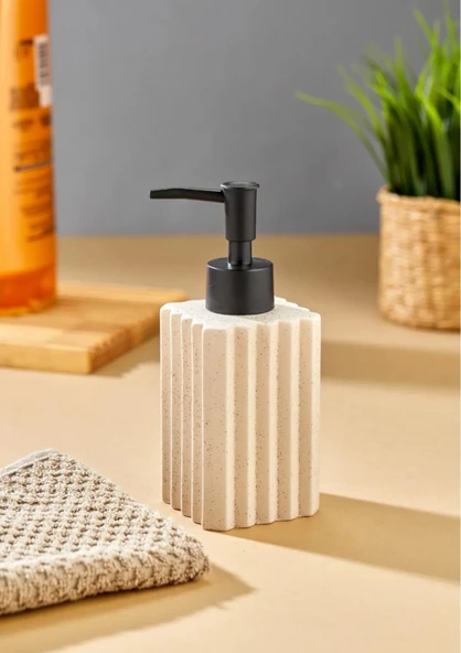 Taş Desenli Seramik Sıvı Sabunluk - Banyo Mutfak Sıvı Sabunluğu - 250 ML - 4