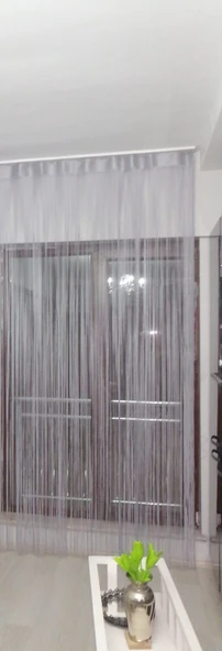 DÜZ İP GRİ RENK EN 100 CM BOY 280 CM HAZIR DÜĞMELERİ DİKİLMİŞ İP PERDE - Resim 8