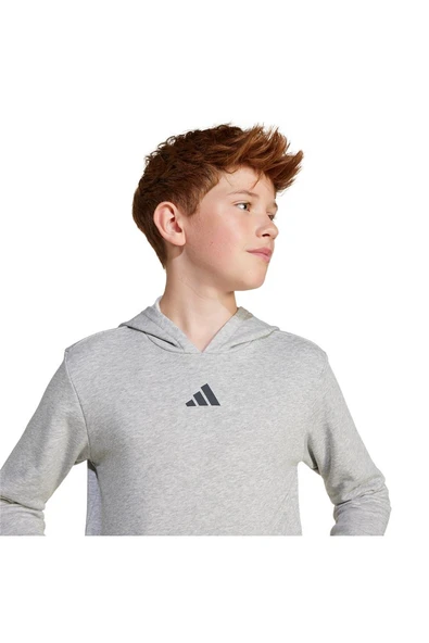 adidas Unisex Çocuk  Gri  Sweatshirt J SMI HOODIE JD3288 - Resim 5