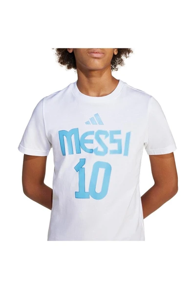 adidas Çocuk  Beyaz  T-shirt Y MESSI N&N G T JJ1416 - 5