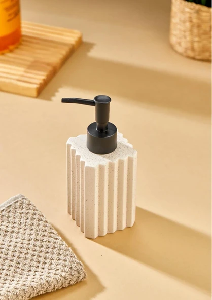 Taş Desenli Seramik Sıvı Sabunluk - Banyo Mutfak Sıvı Sabunluğu - 250 ML - 6