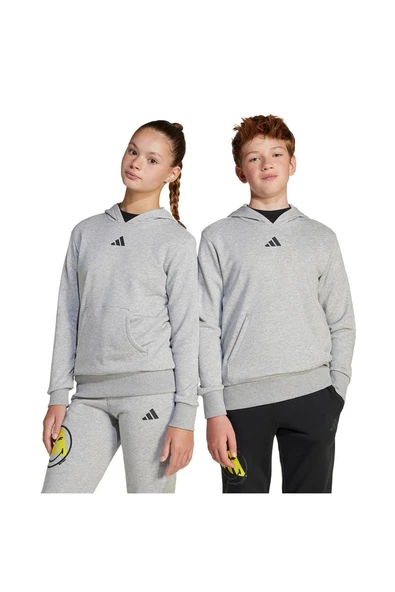 adidas Unisex Çocuk  Gri  Sweatshirt J SMI HOODIE JD3288 - Resim 7