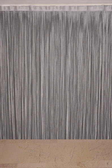 DÜZ İP GRİ RENK EN 100 CM BOY 280 CM HAZIR DÜĞMELERİ DİKİLMİŞ İP PERDE - Resim 5