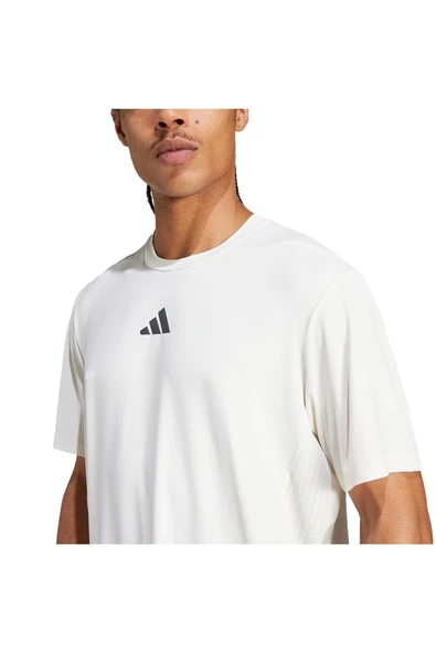 adidas Erkek  Beyaz  T-shirt D4T INT. TEE JE5746 - Resim 12