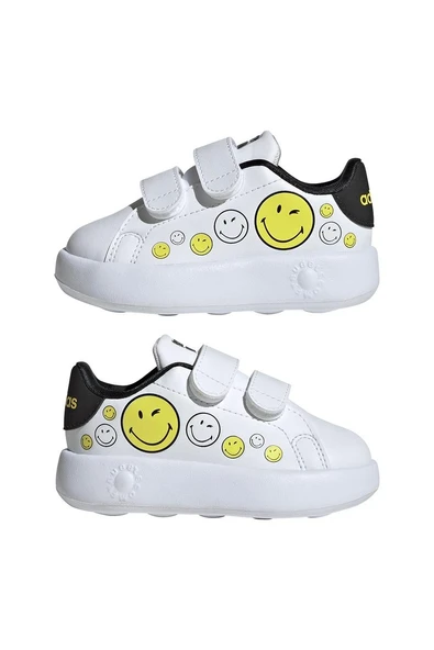 adidas Bebek  Beyaz  Yürüyüş Ayakkabısı ADVANTAGE SMILEY CF I IH6257 - Resim 10