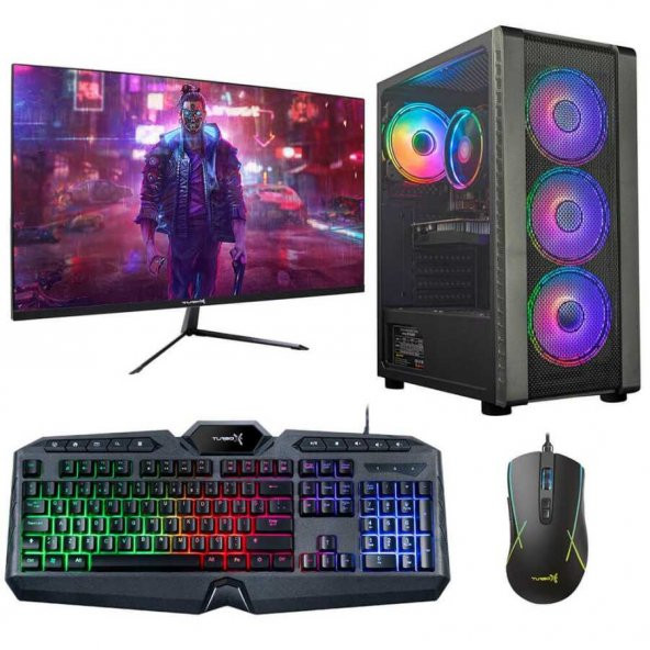 Turbox Tx168 i5 750 8GB Ram 256GB SSD 4GB GT730 23.6 inç Monitör Masaüstü Oyun Pc Bilgisayarı