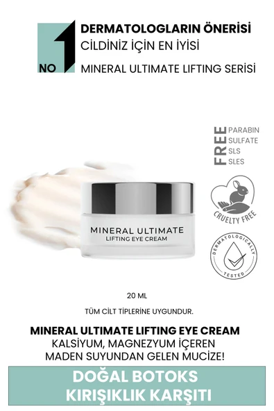 Mineral Ultimate Doğal Botoks Etkili Kırışıklık Karşıtı Ve Toparlayıcı Göz Kremi 20ml