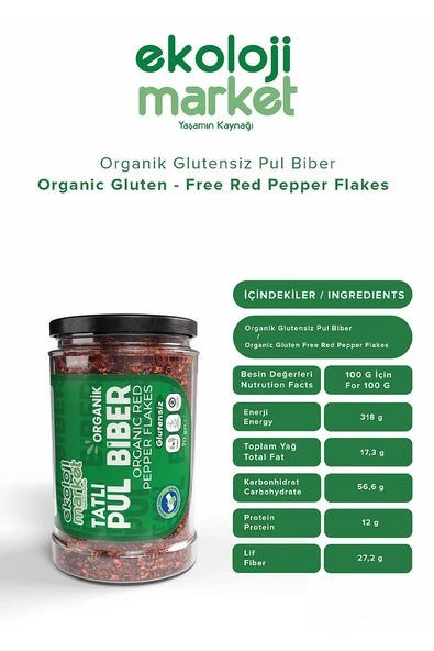 Organik Glutensiz Kavanoz Pul Biber- Tatlı 70 gr - 4