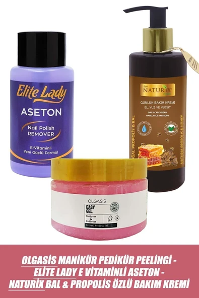 Easy Gel Kolay Manikür & Pedikür Jeli + Oje Çıkarıcı Aseton + Bal Özlü El Kremi | Tırnak ve El Bakım