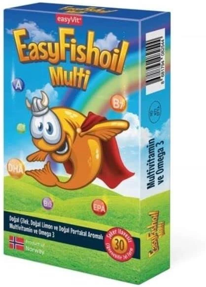 EasyFishOil Multi Omega 3 Çiğnenebilir 30 Jel Tablet-SKT:09/2026
