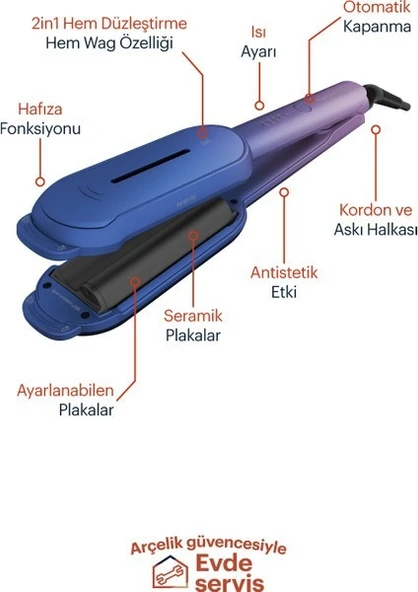 Grundig HS 8330 Botanika Twist 2in1 Saç Düzleştirici ve Wag Maşası - 4