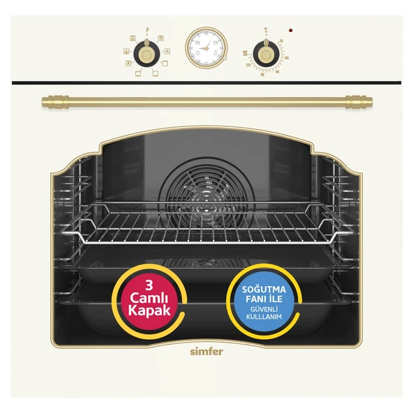 Simfer 8218 Ank. Retro 9 Fonk Bej Cam Power Turbo Analog Saa ürün görseli