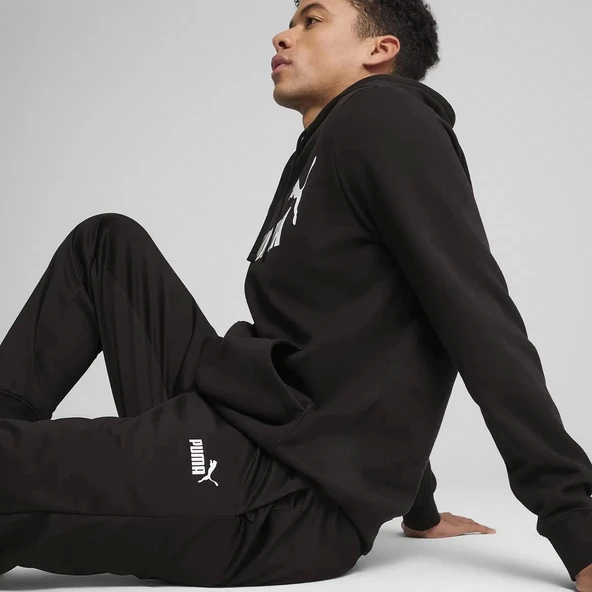 Puma Essential No.1 Logo Erkek Siyah Günlük Stil Eşofman Altı 68264801 - 4