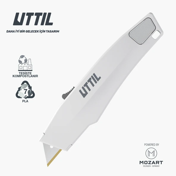 UTTIL AURA NATURA PRUK06-AN KOMPOSTLANABİLİR Vidasız Gövdeli Oto-Geri Çekmeli Maket Bıçağı
