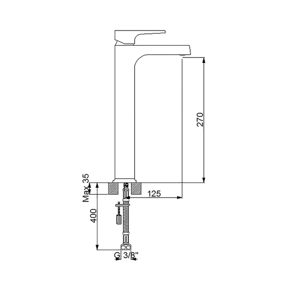 Newarc Aqua Çanak Tipi Yüksek Lavabo Bataryası Krom 941001 - 2