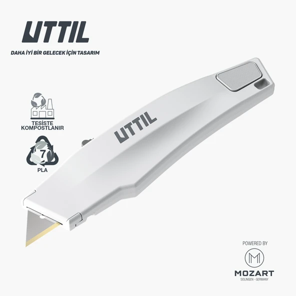 UTTIL AURA NATURA PRUK06-AN KOMPOSTLANABİLİR Vidasız Gövdeli Oto-Geri Çekmeli Maket Bıçağı - 2