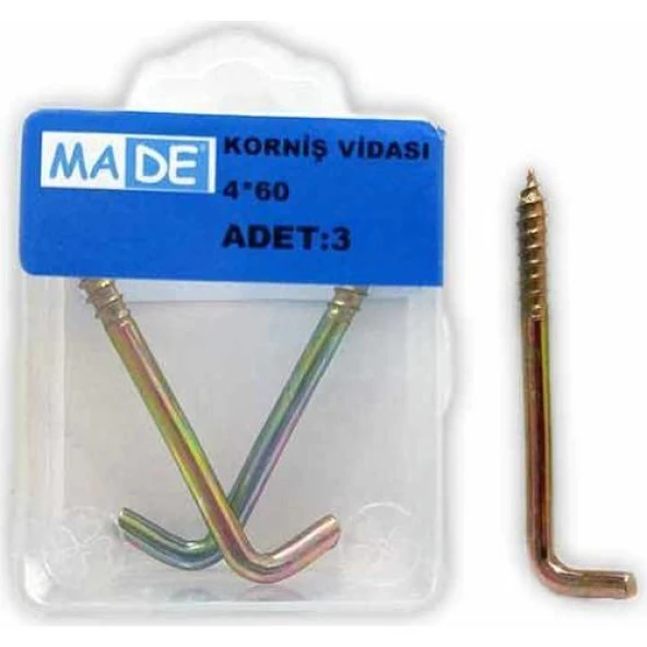 Made Korniş Vidası 4X60 (1 Kutu:3 Adet) ST-52 ürün görseli 1