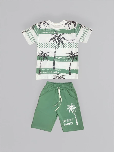 Baskılı Erkek Çocuk Tişört Şortlu Takım M00715 - 8