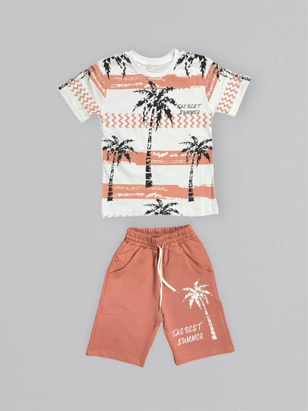Baskılı Erkek Çocuk Tişört Şortlu Takım M00715 - 5