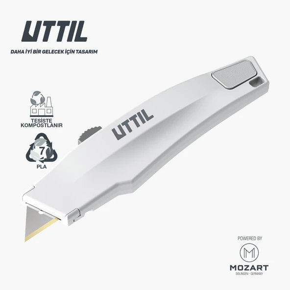 UTTIL Aura Natura PAUK06-AN Kompostlanabilir Vidasız Gövdeli 3 kademe kilitli Maket Bıçağı - 2