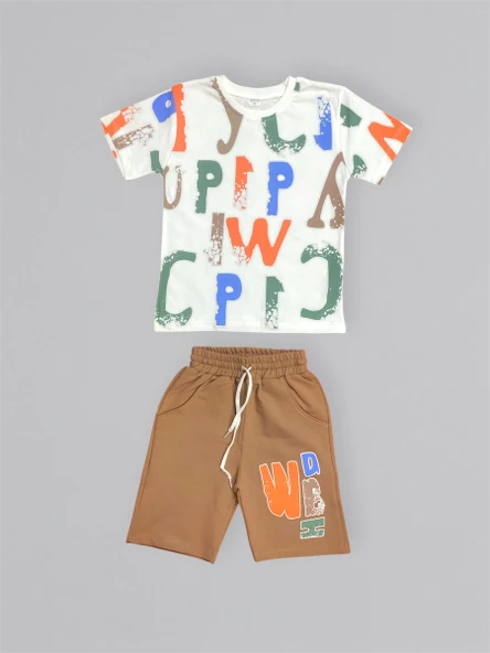 Baskılı Erkek Çocuk Tişört Şortlu Takım M00715 - 6