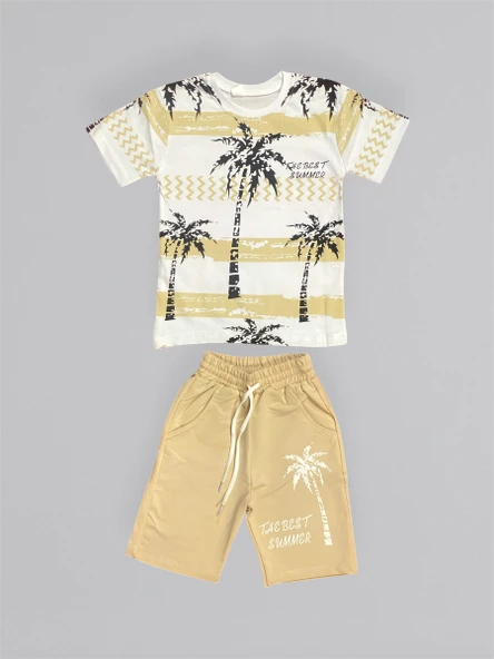 Baskılı Erkek Çocuk Tişört Şortlu Takım M00715 - 7