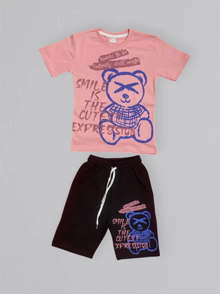Baskılı Erkek Çocuk Tişört Şortlu Takım M00715 - 12