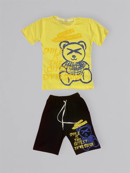 Baskılı Erkek Çocuk Tişört Şortlu Takım M00715 - 11