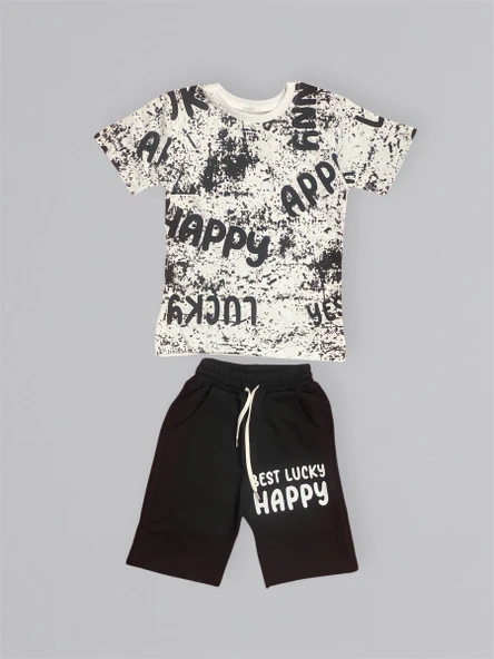 Baskılı Erkek Çocuk Tişört Şortlu Takım M00715 - 3