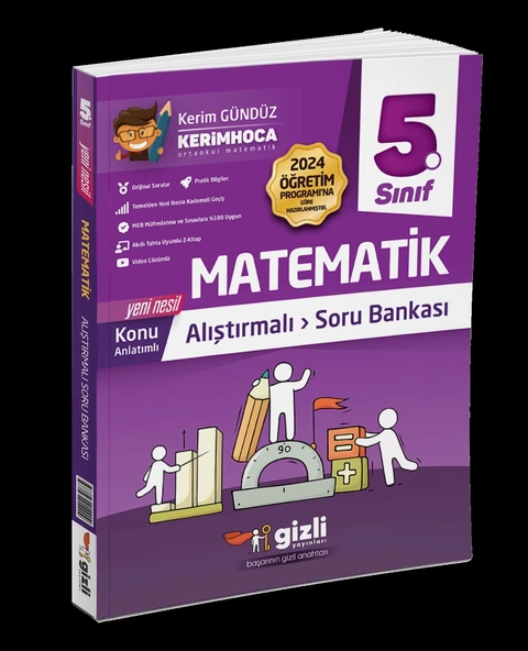 Gizli Yayınları 5. Sınıf Matematik Konu Anlatımlı Alıştırmalı Soru Bankası